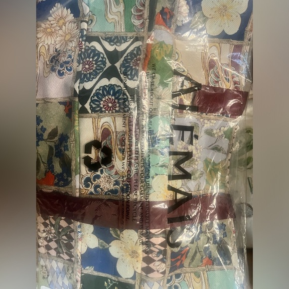 Alemais graphic print tote bag large cotton colorful Vibrant new - Picture 3 of 4